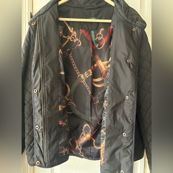 Ralph Lauren Black Quilted Jacket, Horsebit Lining. Sz. XL - Picture 4 of 8